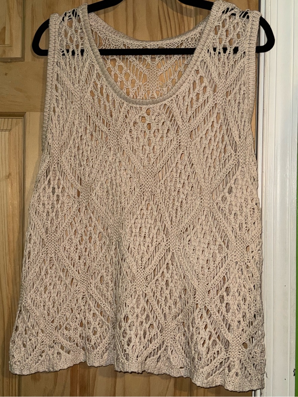 Target Open-Weave Cream Knit Tank Top